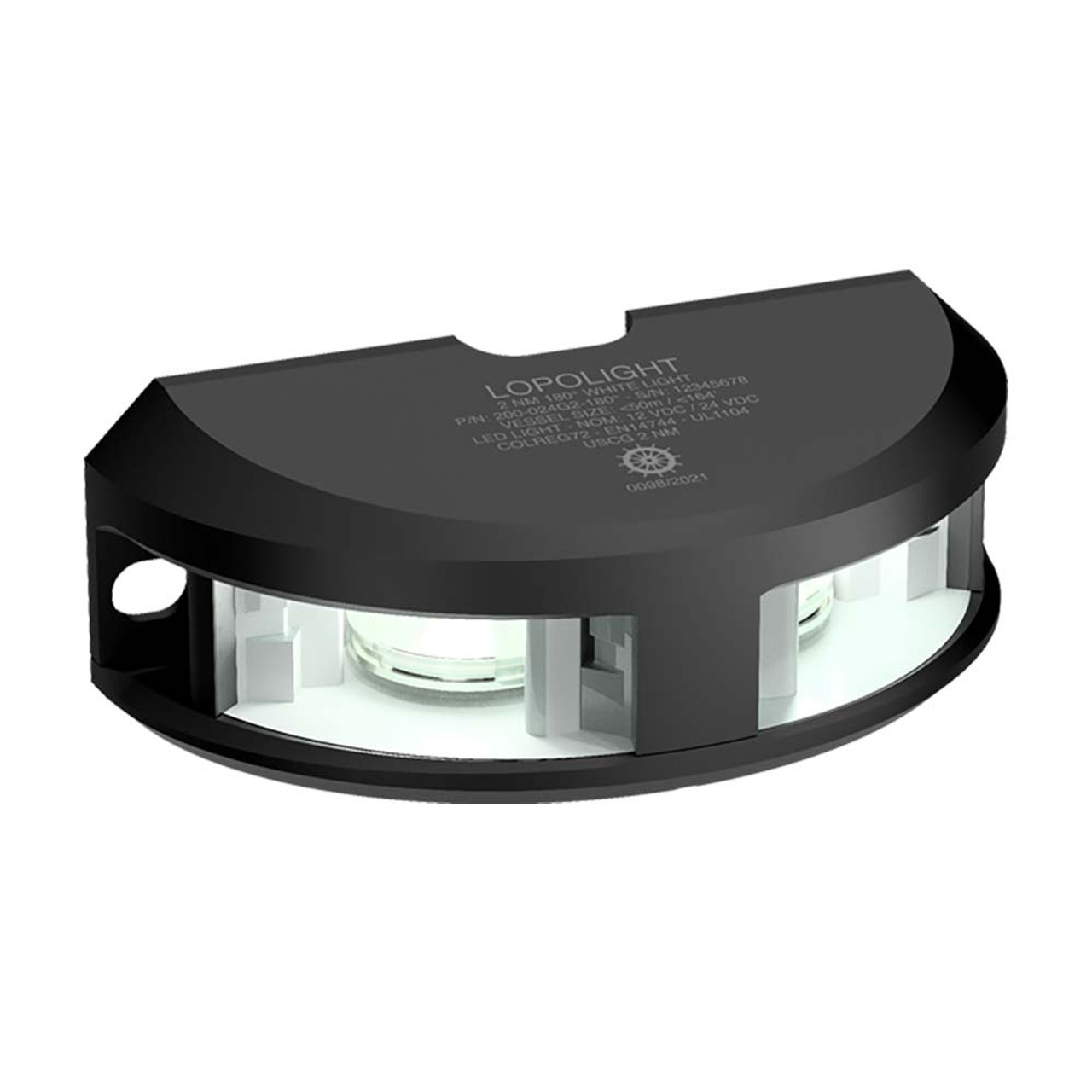 Lopolight 200-024 Series - Navigation Light - 2 NM - Vertical Mount - White - Black Housing - Apollo Lighting