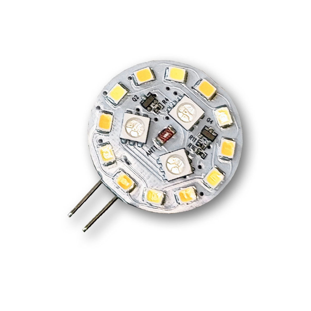 Mega LED - LED Replacement Bulb - G4 Side Pins Type, 3x1.1W, 3x110 Lumens, Warm White, RGB (34126) - Apollo Lighting