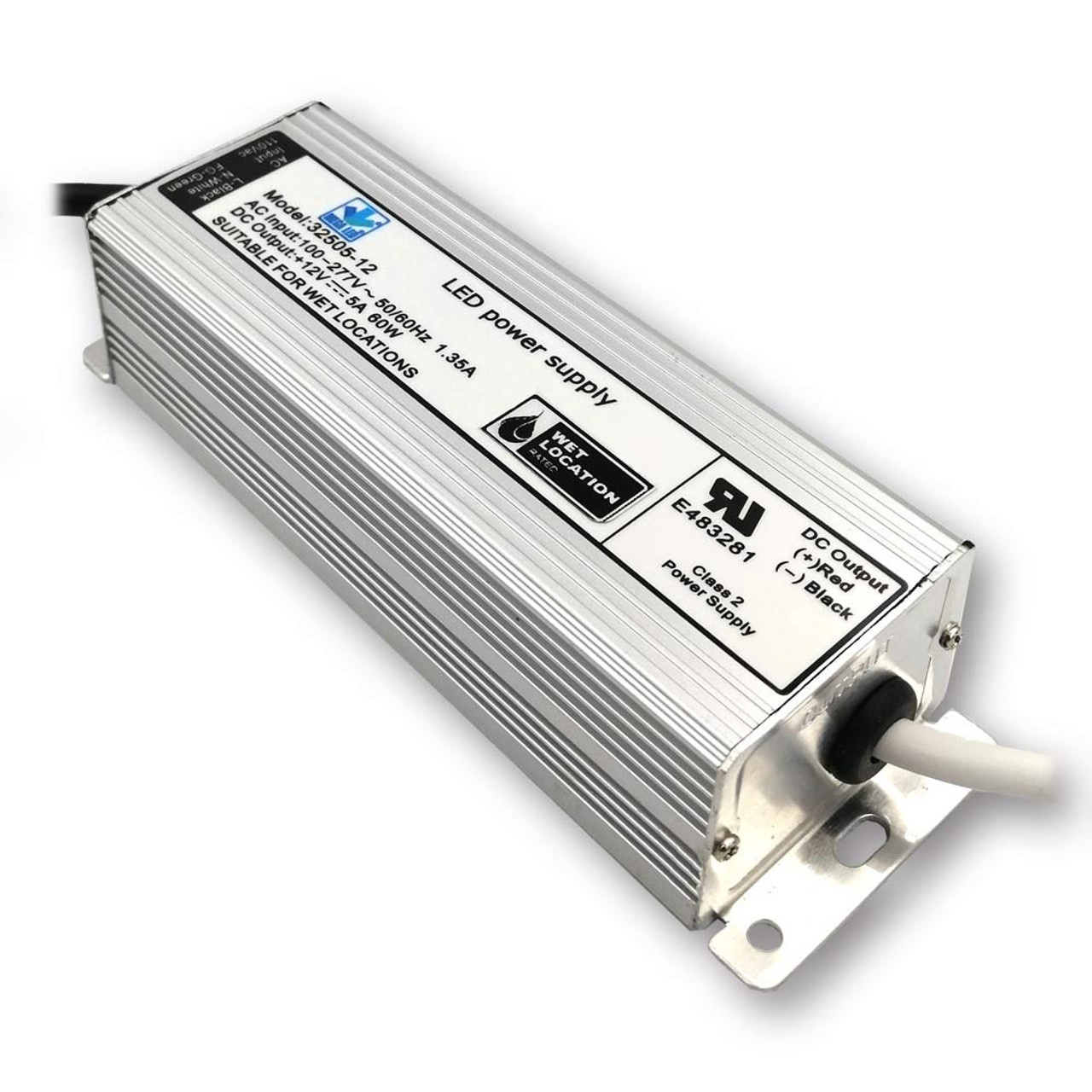 Mega LED - LED Power Supply - 100-277V AC, 24V DC, 2.5A/24V, 60W (32505-24) - Apollo Lighting
