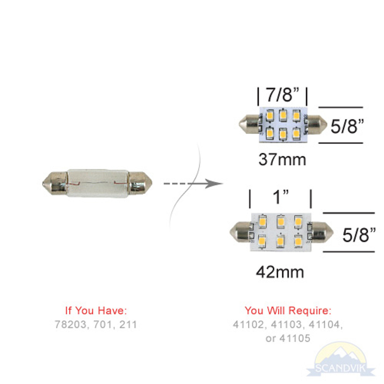 SCANDVIK - Replacement Bulb - 12/24V, 1.2W, 0.10A, Warm White (41102) - Apollo Lighting