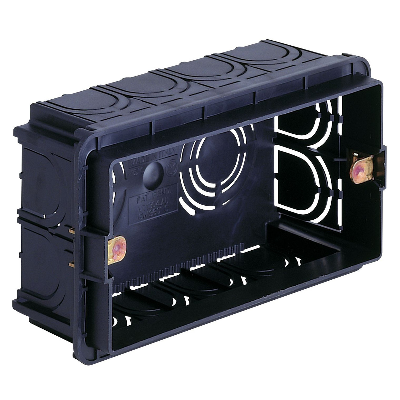 Vimar - Enclosures Box - Black, 4 Module, Flush Mounting, Plastic (VM71304.AU) - Apollo Lighting