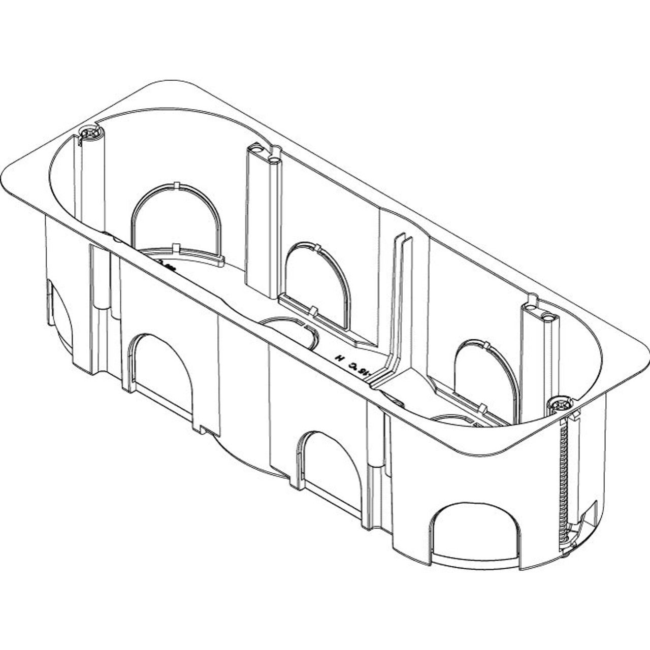 Vimar - Mounting Boxes - 7 Module, Light Blue, Plastic (VMV71706) - Apollo Lighting