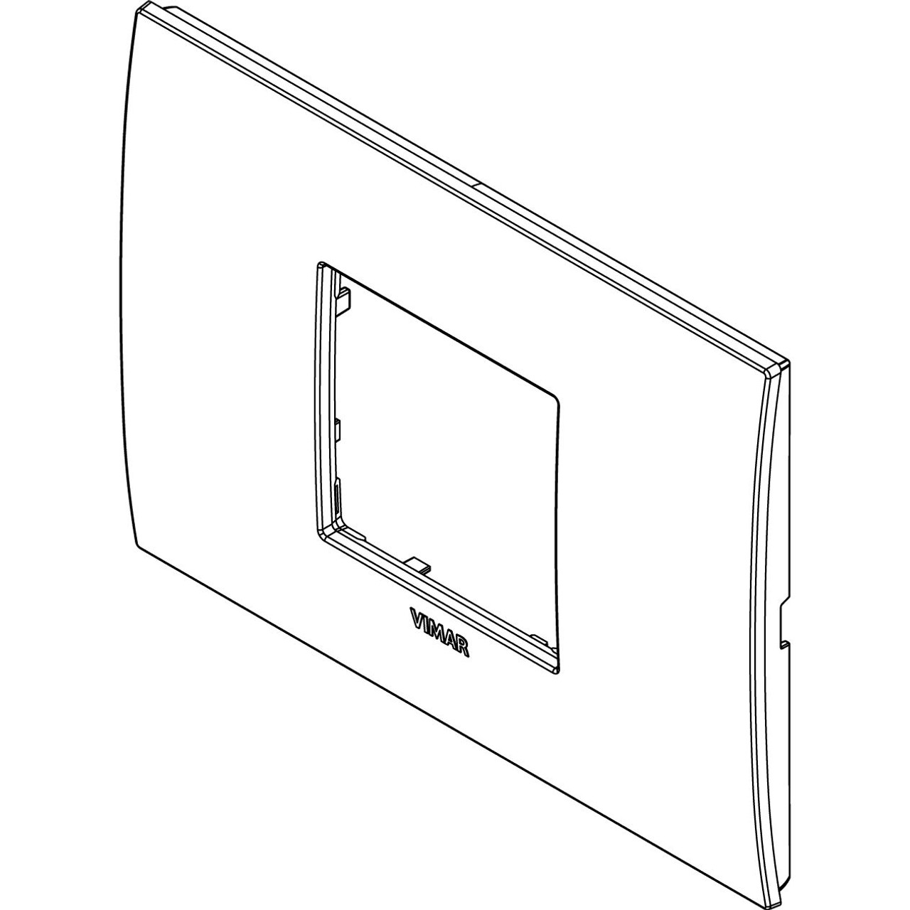 Vimar - Arké 19652 Classic Cover Plate - 2 Central Module, Plastic - Apollo Lighting