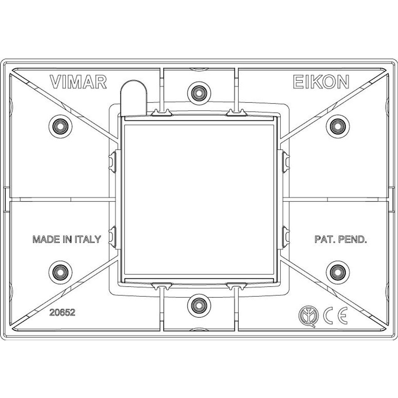 Vimar - Eikon 20652 Classic Cover Plate - 2 Modules, Glass Crystal - Apollo Lighting