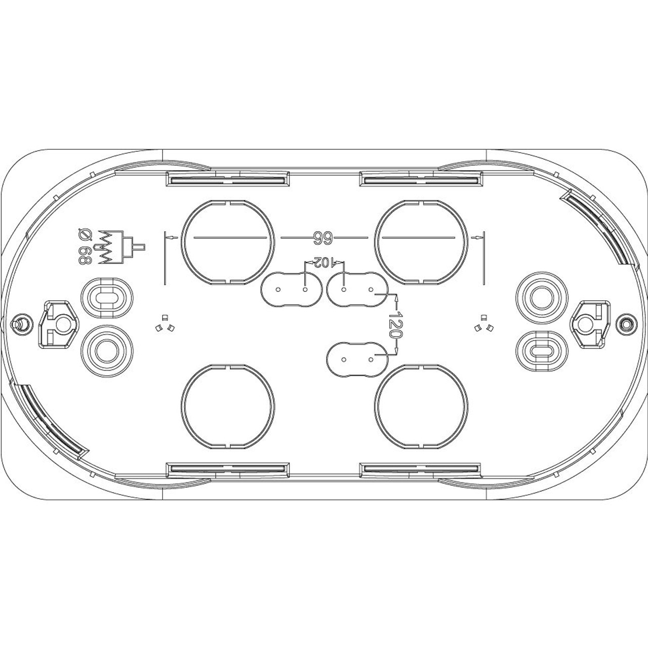 Vimar - Mounting Box - 4 Modules, Flush-Mount, Blue, For Hollow Walls, 50,00 mm Depth (VMV71704) - Apollo Lighting