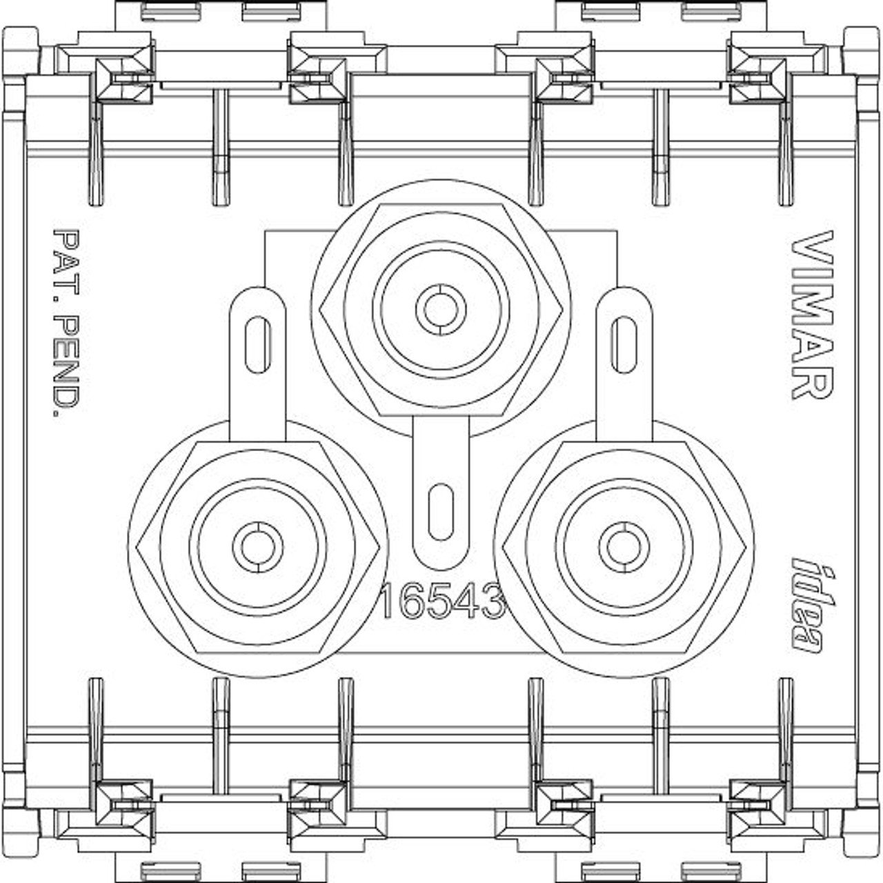 Vimar - Idea 16333 Socket Outlet - 3 RCA Connectors, Screw Terminals, IP20, Plastic - Apollo Lighting