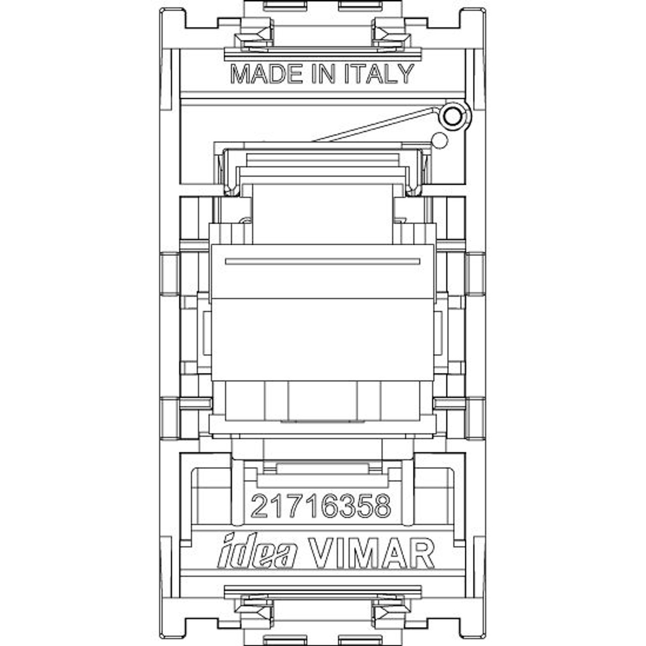 Vimar - Net Safe 16364.1 Panduit UTP Socket Outlet - RJ45 CAT5e, Unshielded, T568A/B Universal Wiring, 8 Contacts - Apollo Lighting