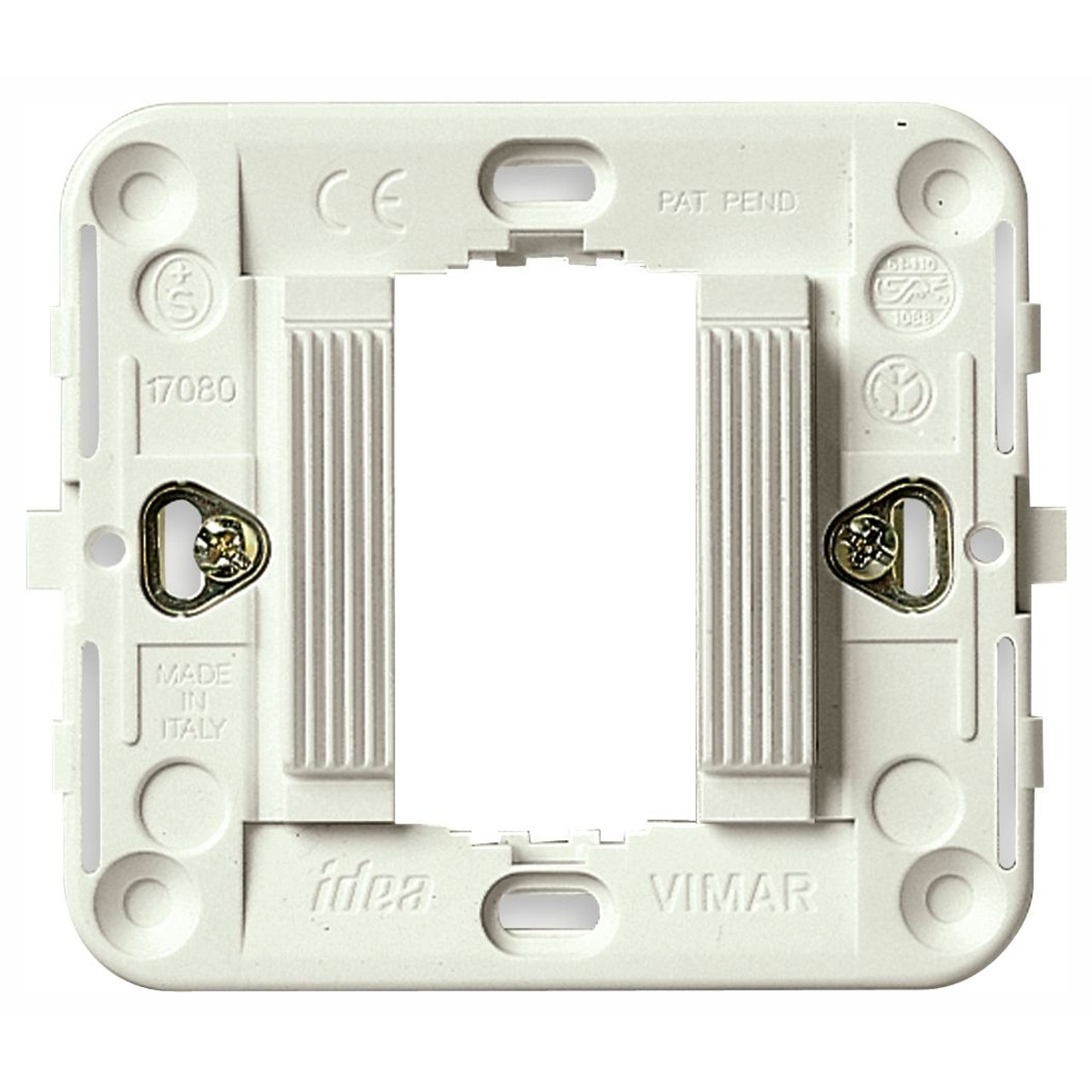 Vimar - Idea 17081 Mounting Frame - 1 Module, Claws, Grooved Front, Plastic - Apollo Lighting