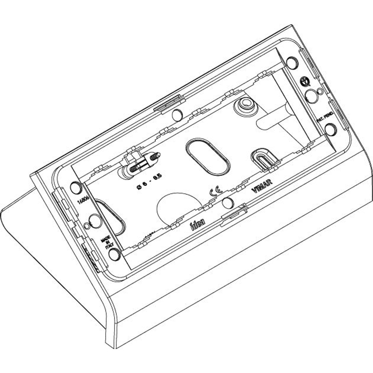 Vimar - Idea 16806 Table Mounting Box - 6M, Plastic, 77,40 mm Depth, IP20 - Apollo Lighting