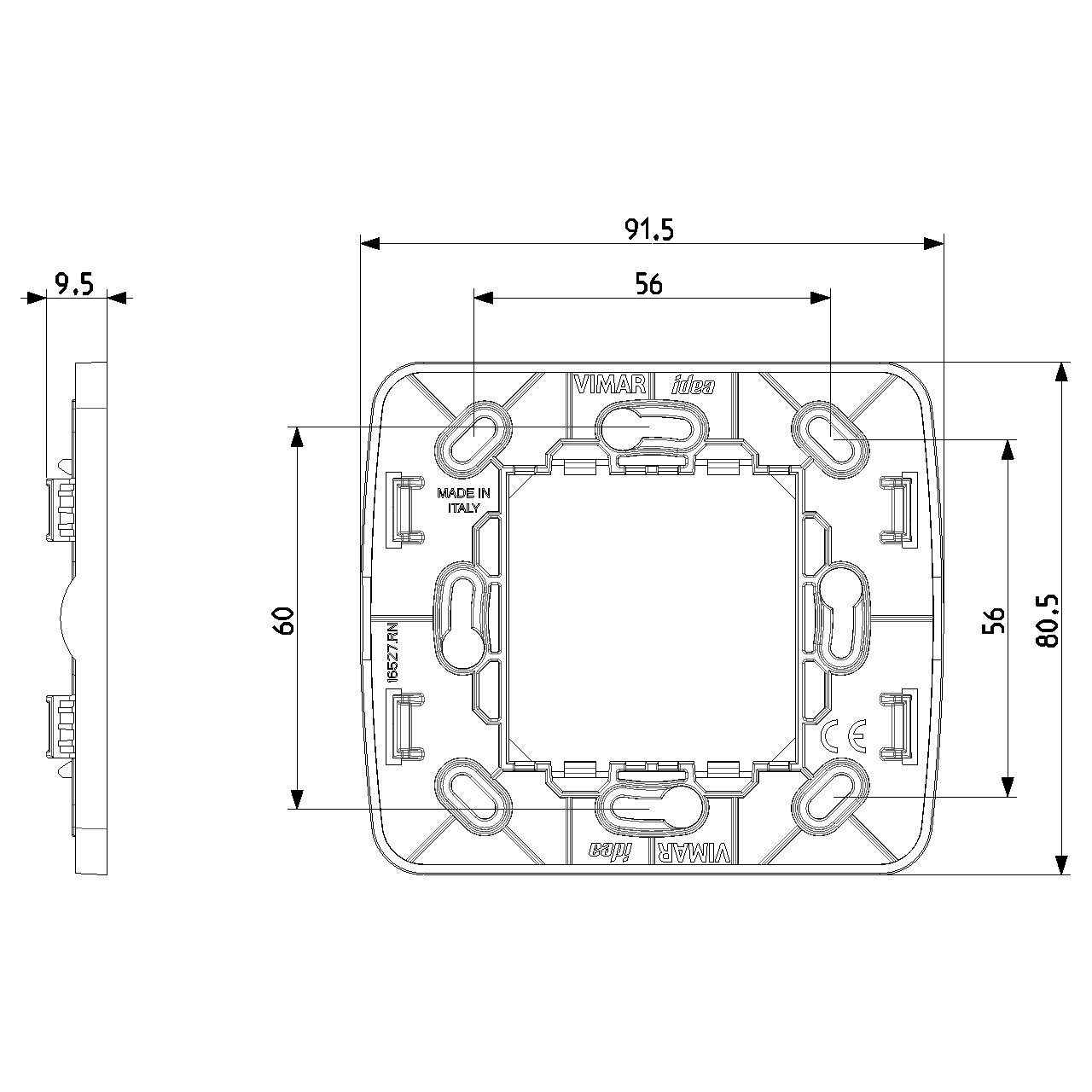 Vimar - Idea 16527 Mounting Frame - 2 Module, Plastic - Apollo Lighting