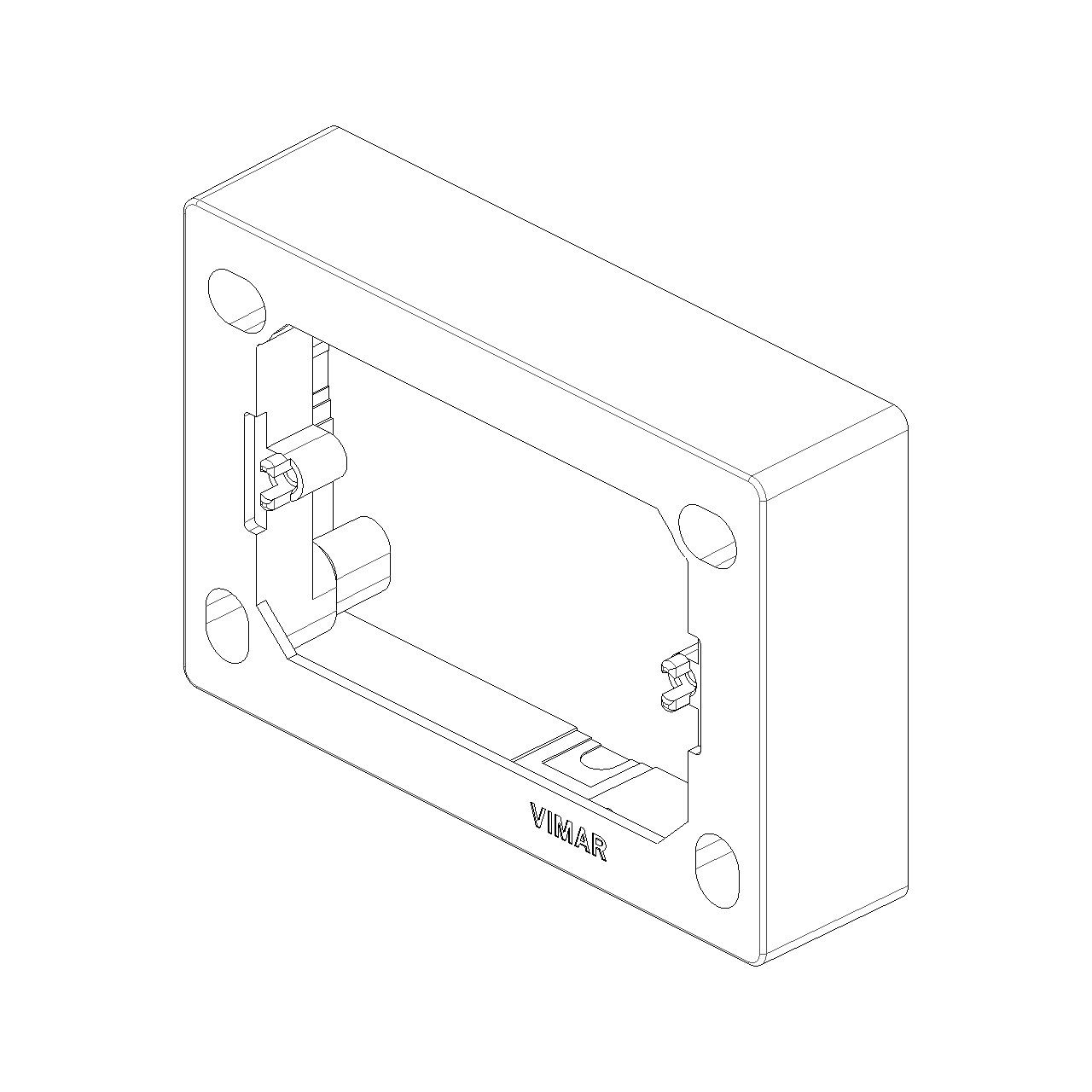 Vimar - Enclosures 09976 Surface Mounting Box - 3 Module, 30mm Depth, Plastic, IP20 - Apollo Lighting