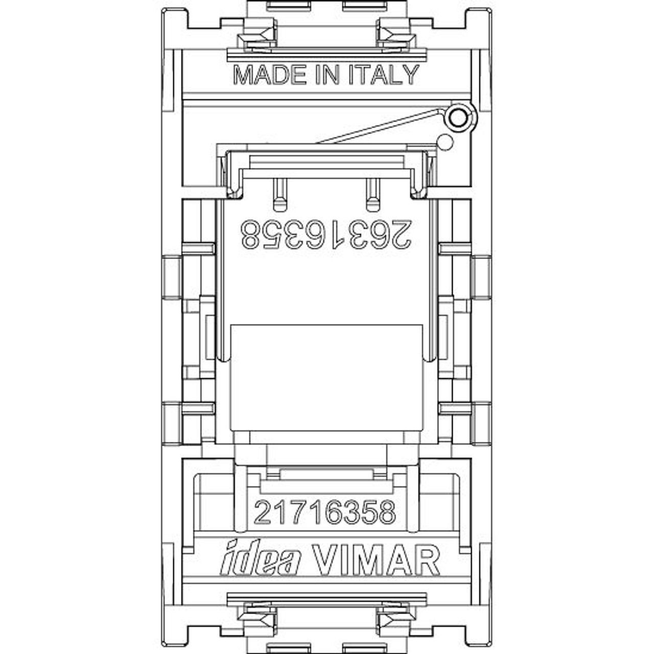 Vimar - Idea 16358 Avaya Socket Outlet - RJ45 Cat5 Adaptor, Plastic - Apollo Lighting