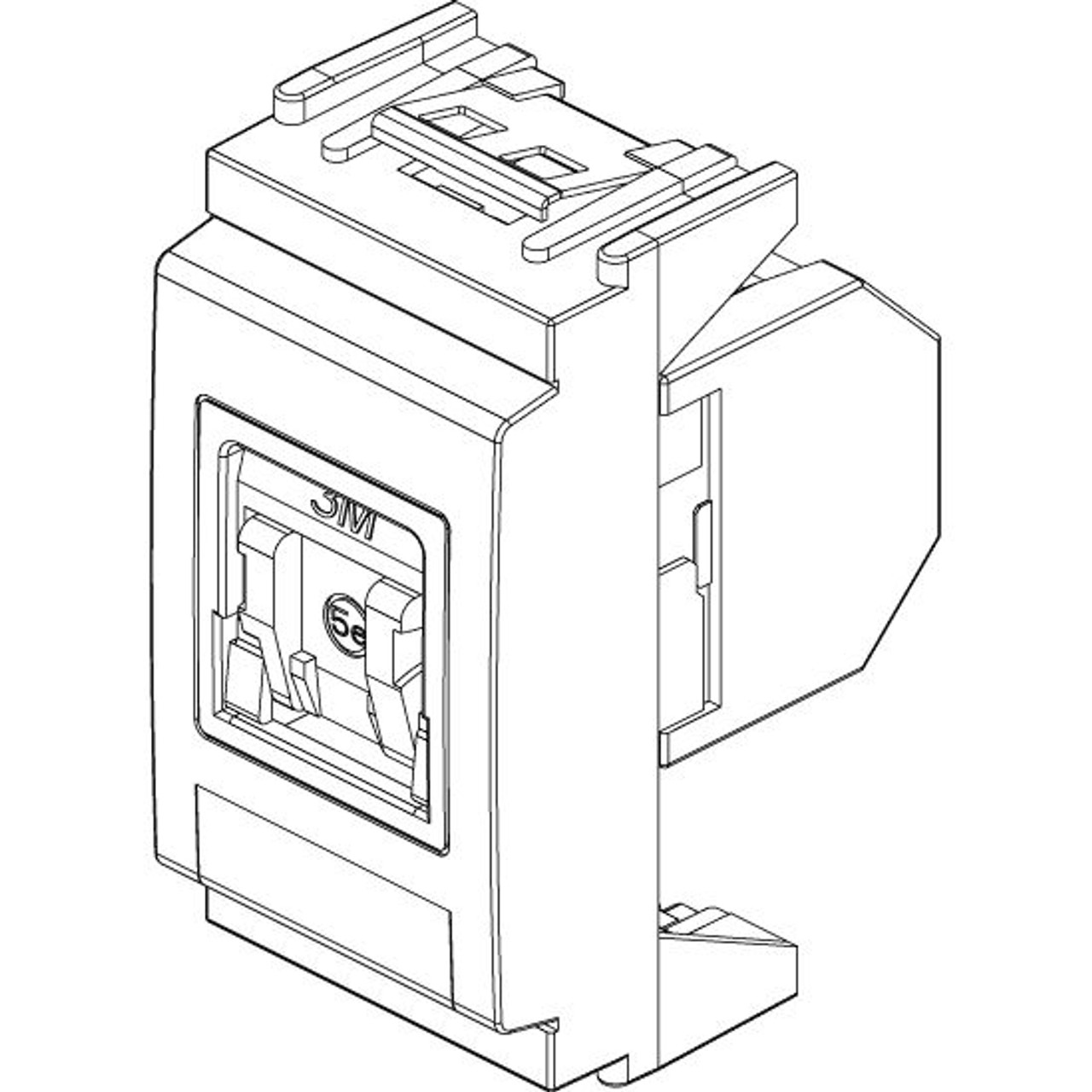 Vimar - Net Safe 16357 UTP Socket Outlet - RJ45 Cat5e, 8 Contacts, T568A/B Universal Wiring - Apollo Lighting