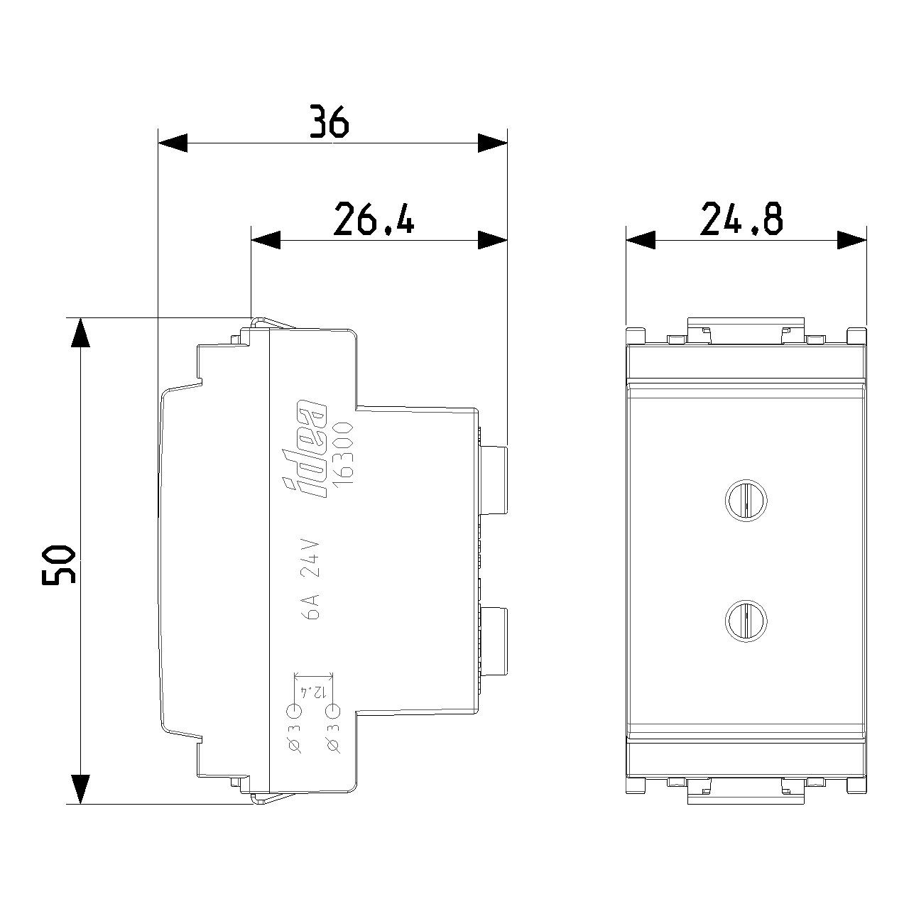 Vimar - Idea 16300 SELV Socket Outlet - 2P 6 A 24 V, For Auxiliary Circuits - Apollo Lighting