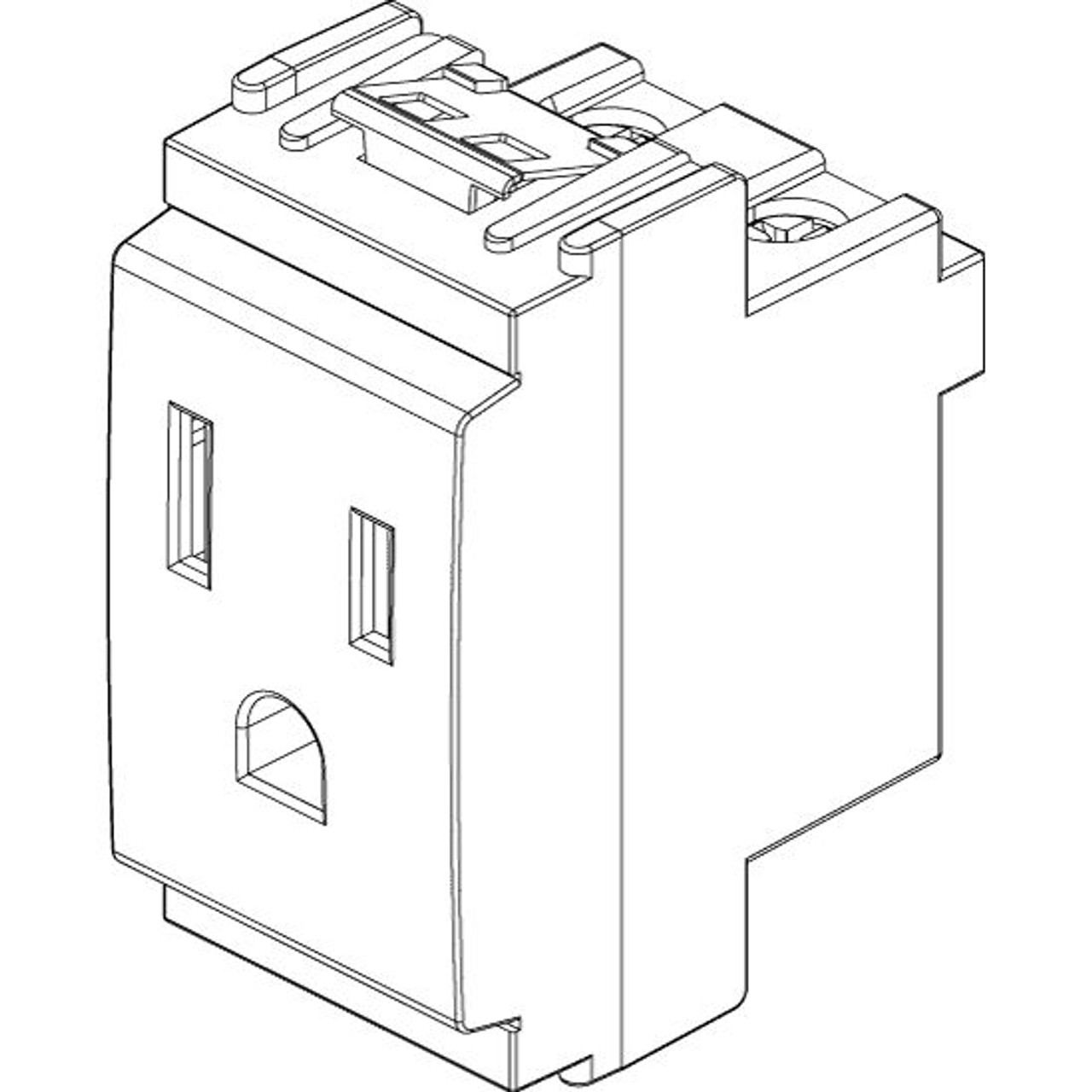 Vimar - Idea 16242 SICURY USA Socket Outlet - 2P+E 15 A 127 V, American Standard, IP20, Plastic - Apollo Lighting