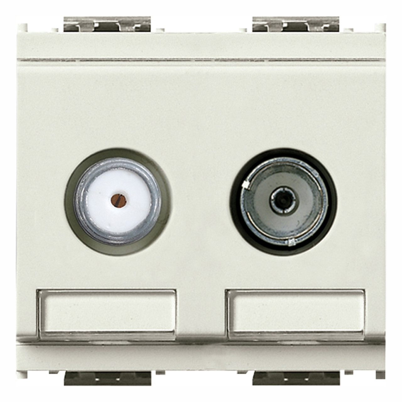 Vimar - Idea 16307.01 Coaxial Socket Outlet - TV-RD-SAT 5-2400 MHz, 2 Modules, Plastic - Apollo Lighting