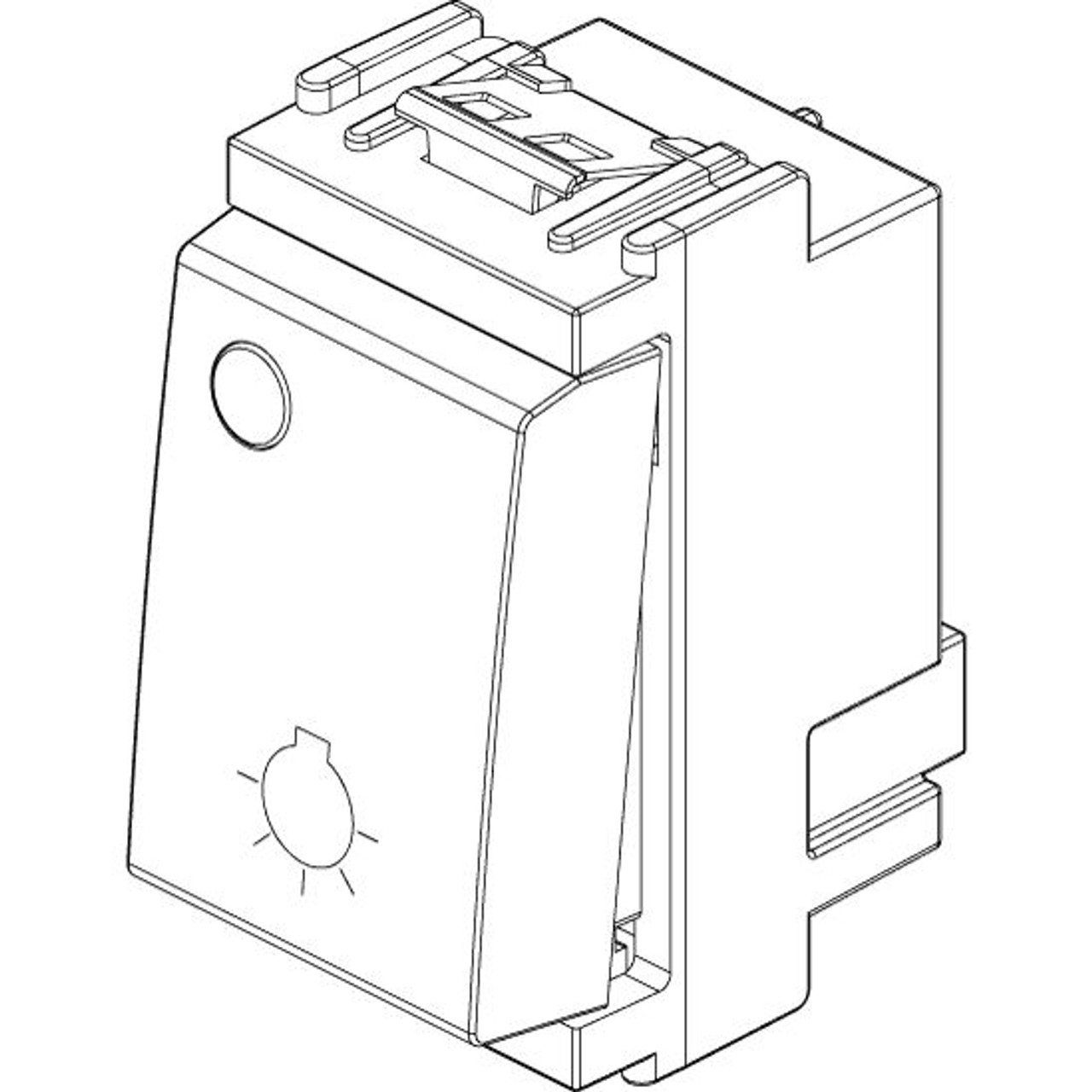 Vimar - Idea 16081 Push Button - 1P NO 10 A 250 V, Light Symbol, IP40, Plastic - Apollo Lighting