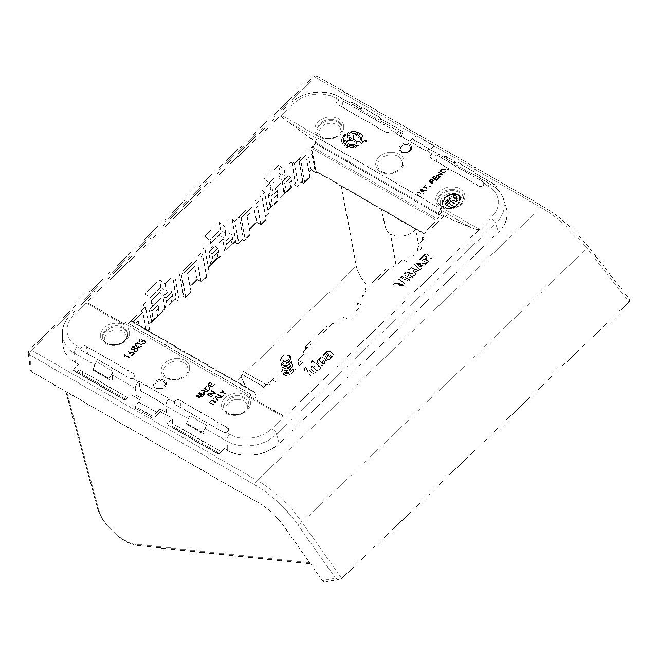 Vimar - Idea 16803 Table Mounting Box - 3 Module, Plastic, IP20 - Apollo Lighting