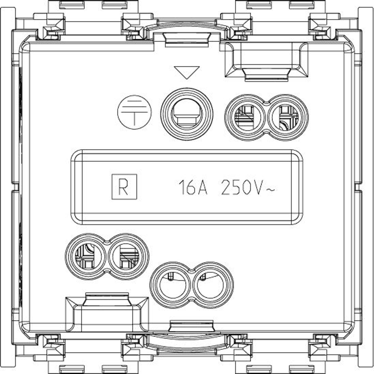 Vimar - Idea 16212 SICURY Socket Outlet - 2P+E 16 A 250 V, 2 Module, French Standard, IP20, Plastic - Apollo Lighting