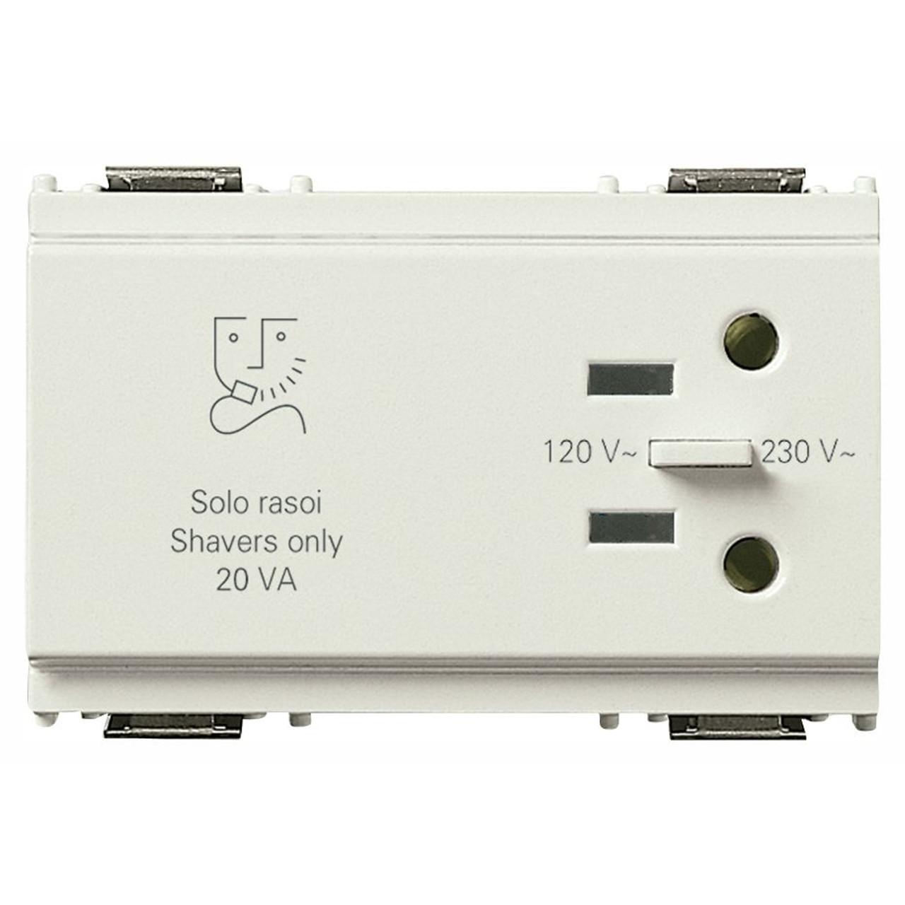 Vimar - Idea 16290 Protected Shaver Socket Outlet - 3 Module, Plastic - Apollo Lighting