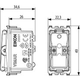 Vimar Eikon 1-Way Switch Mechanism, 16AX 250V, Lightable, Anthracite, IP40