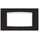 Vimar - Eikon 20654 Classic Cover Plate - 4 Module, Refined Metal - Apollo Lighting