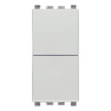 Vimar Eikon Independent Double Push Button Switch, 1P NO + 1P NO, 10A 250V, IP40, Flush-Mount, Halogen-Free Thermoplastic, 22.3 x 49 x 39 mm - Apollo Lighting