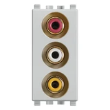 Vimar Eikon 3 RCA Socket Outlet, IP20, Screw Terminals, Flush Mount