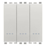 Vimar - Eikon 20003 Three Rocker Switch - 20A, 250V, Lightable, 2 Module - Apollo Lighting