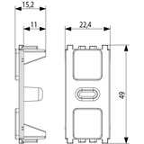 Vimar Eikon Tactil Blank Module, 1 Module, Grey, Halogen-Free - Apollo Lighting