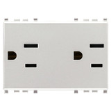 Vimar Eikon Double USA+SASO SICURY Socket Outlet, 2P+E, 15A, 127V, 3 Modules, Flush Mount, IP20