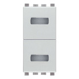 Vimar Eikon Neutral Double Indicator Unit, 250V, IP40, 1-Module, Flush-Mount, Without Signalling Unit - Apollo Lighting