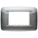 Vimar - Eikon 20683 Round Cover Plate - 3 Module, Die-Cast Metal - Apollo Lighting