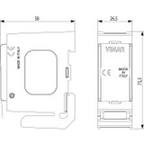 Vimar Eikon/Arké/Plana DIN Rail Mounting Frame, 1M, TH35, RAL 7035, Isolating Lining