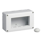 Vimar Isoset 4-Module Surface Mounting Box, For Eikon and Plana Series, IP40, Grey, Plastic - Apollo Lighting