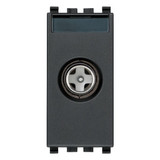 Vimar - Eikon 20300.01 Coaxial Socket Outlet - TV-RD-SAT, 5-2400 MHz, Single Connection, Plastic - Apollo Lighting