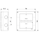 Vimar Isoset Surface Mount Enclosure, For Eikon and Plana, 8-Module (4+4), 4x2, Vertical, IP40