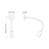 Quick Marine - Audrey NS LED Reading Light (Daylight, 10/30V, Black, Chromed Finish) (FASP1181NVCFA00)