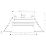 Quick Marine Palladio Q105 LED Downlight (Daylight, 13W, 10/30V, Stainless Steel 55B) (FASP5581X21BA00)