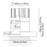 BCM - Urano 70 Round Outdoor Downlight - 70mm, Warm White, 10-30V (BCM3434-70F6S-4)