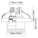BCM - Prince 50 Round Downlight - 50mm Frame, Black, Warm White (BCM3476-50F3B-3)