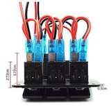 Plash - Switch Panel - 3 Switch, with Voltmeter, Dual USB Charger, Red, 12V-24V (EL-SP-006-RED)