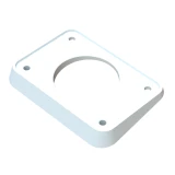 TACO Marine Outrigger Mount Wedge Plates, For Grand Slam Outriggers, 8°, 6-11/16 in x 4-9/16 in, Arctic White, 2pk