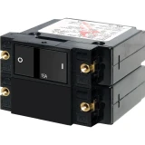 Blue Sea Systems A-Series Flat Rocker Circuit Breaker, Double Pole, 120/240V AC, 32V DC