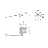 TACO Marine Ball & Socket Flat Deck Hinge, Pin & Lanyard, For 7/8 in Tube, SS316L - Apollo Lighting