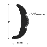 TACO Marine Rigid Vinyl Flex-Core Rub Rail, 2 in x 7/8 in, Black, 60 ft