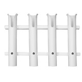 TACO Marine 4-Rod Deluxe Poly Rod Rack, UV-Stabilized Polyethylene, 18 in, 1-3/4 in Rod Holders