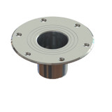 TACO Marine Zwaardvis Table Pedestal Base, For 2-3/8 in (60mm) Column, Aluminum, Brite Anodized - Apollo Lighting