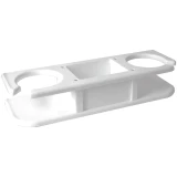 TACO Marine 2-Drink Poly Holder with Catch-All, White Polyethylene, Suction-Cup Mount