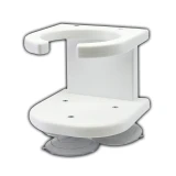 TACO Marine 1-Drink Poly Cup Holder, Suction Cup Mount, White UV-Stabilized HDPE